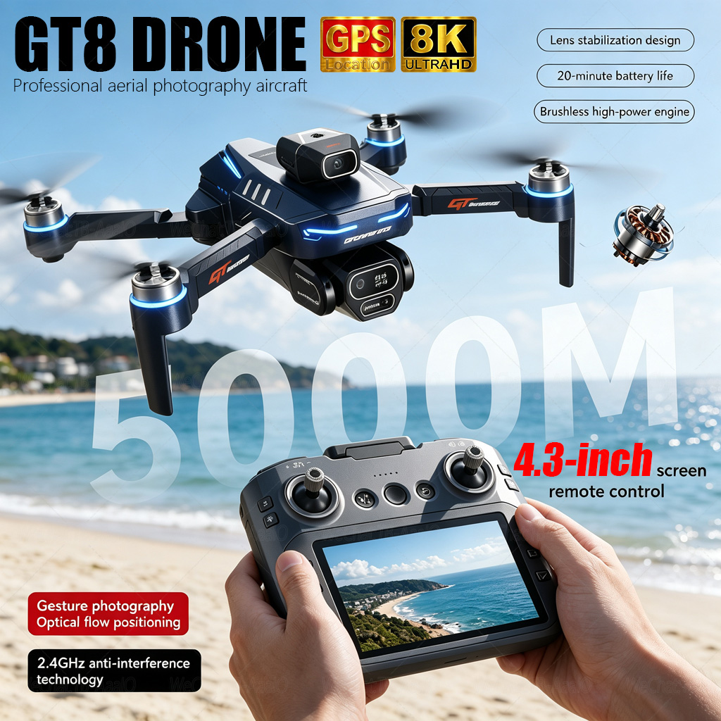 Drone Multispectral - NEW GT8 HD RC Drone 4K